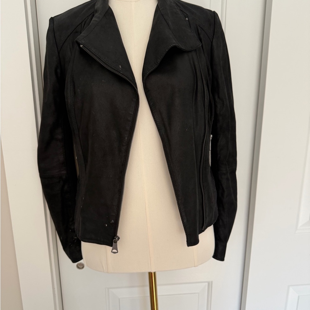 Marc New York Women's Black Leather Jacket Size Small